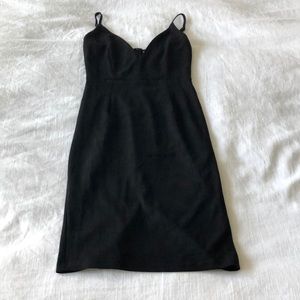 Faux Suede Midi Bodycon Dress